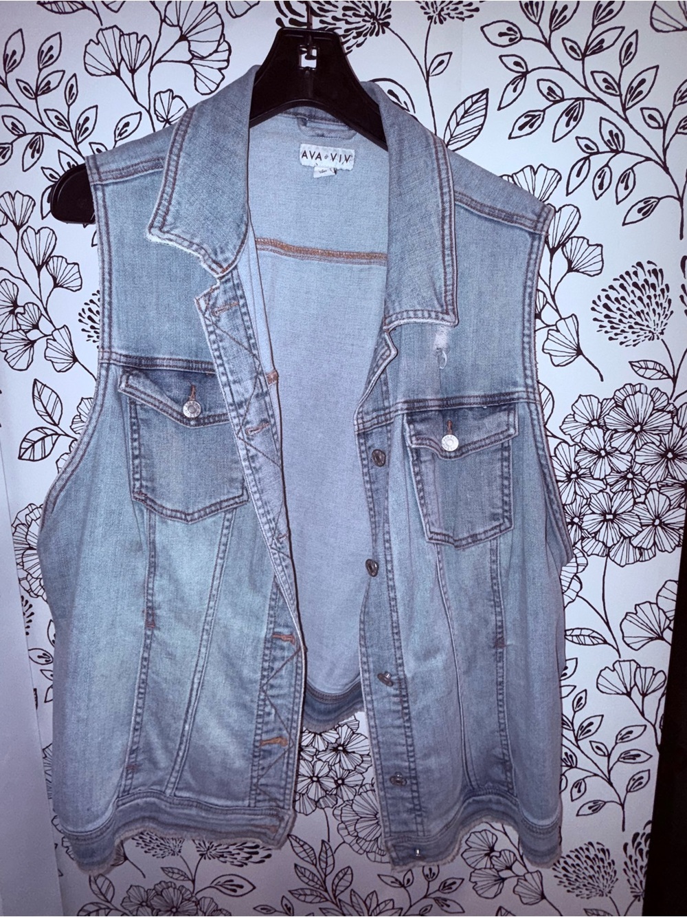 Plus Size Jean Vest - 2X